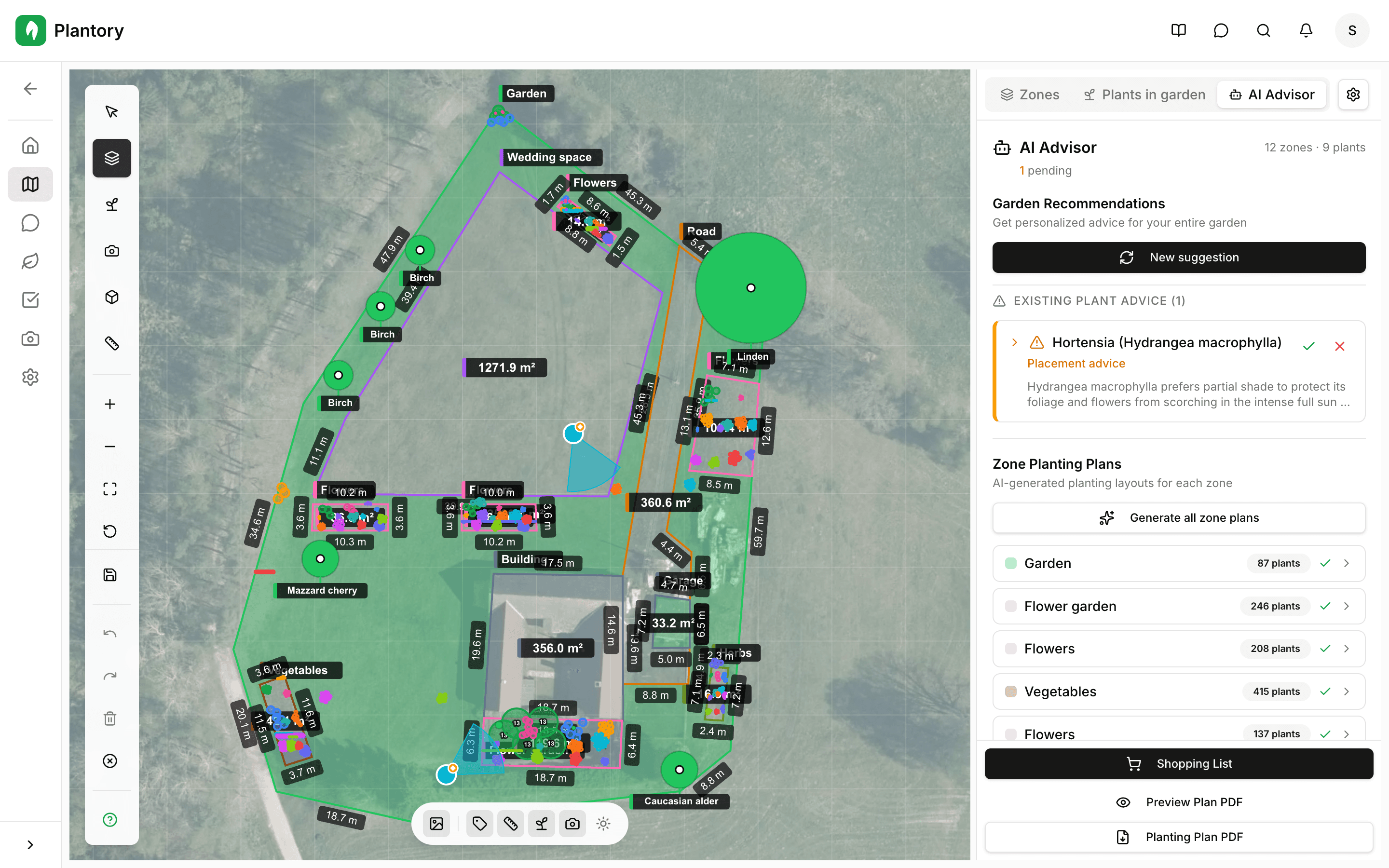 Zona in fase di disegno con punti angolari visibili