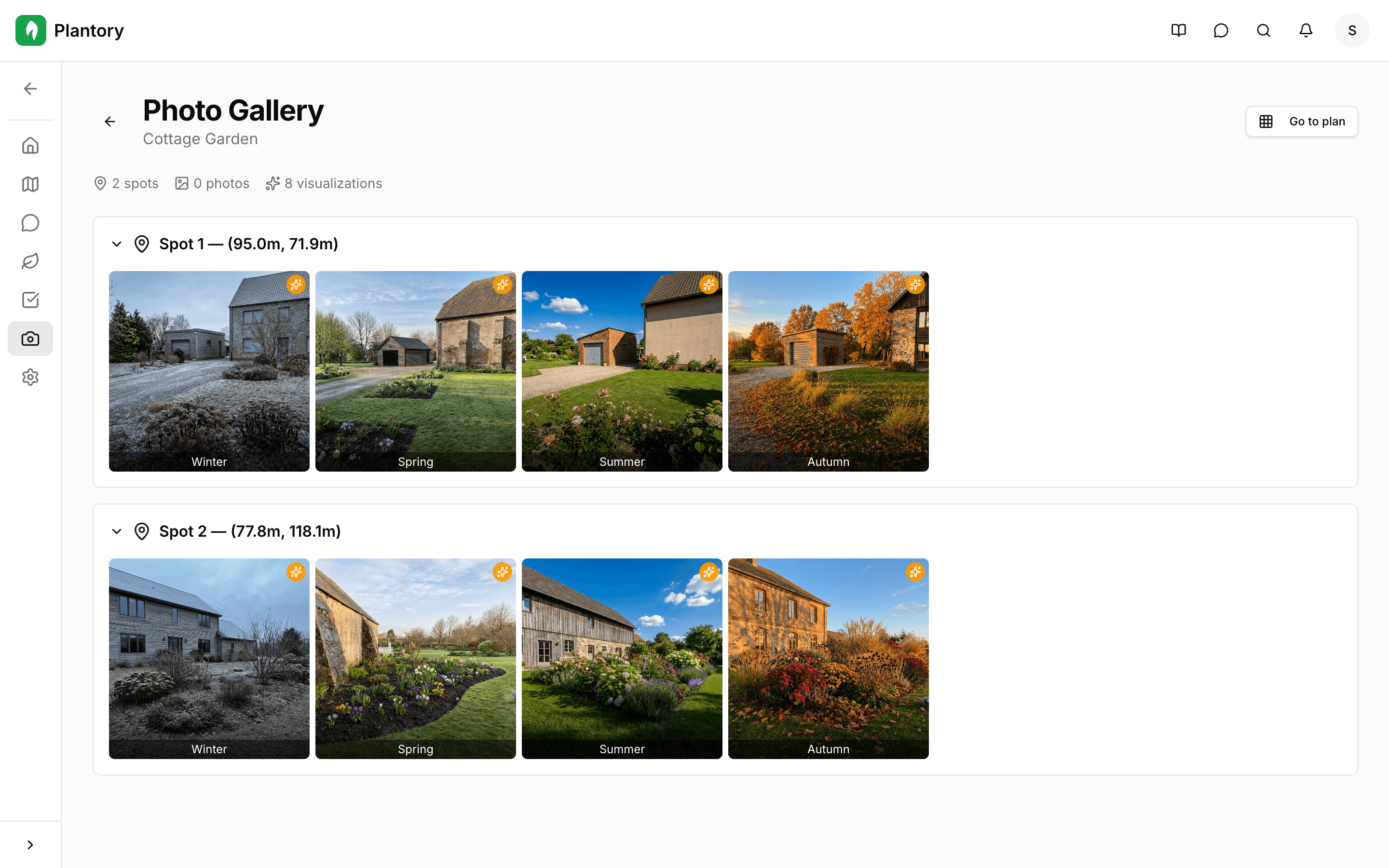 Pagina galleria fotografica con marcatori raggruppati per posizione