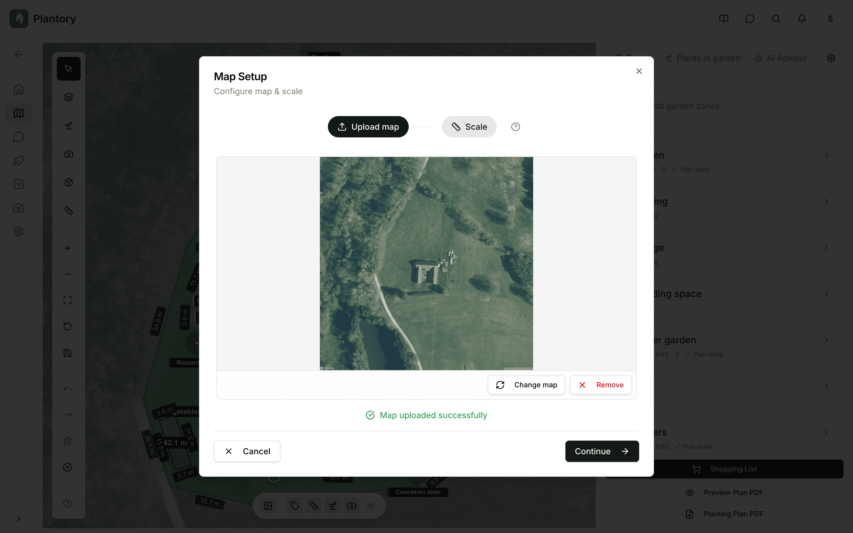 Modale di configurazione con passaggi