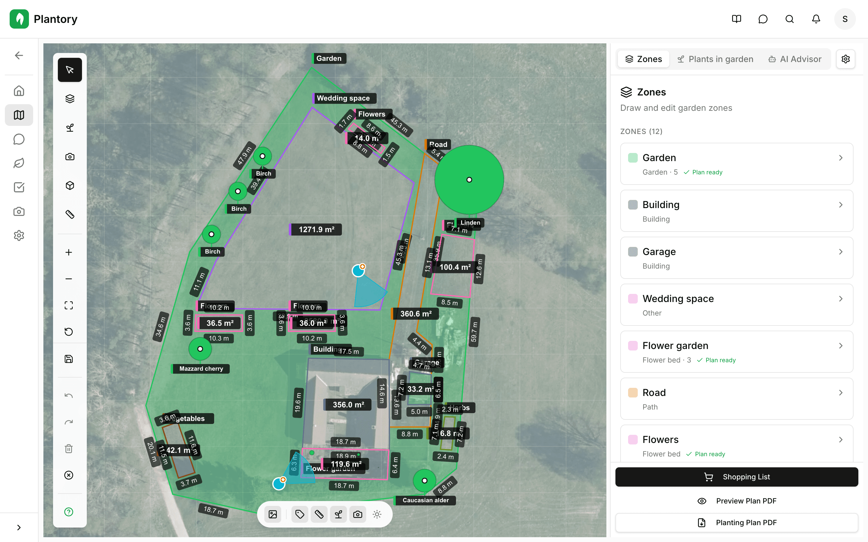 Menu a discesa per la selezione del tipo di zona